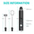 Black 304 Stainless Steel 3-Speed Handheld Electric Milk Frother, Egg Beater, Paint Mixer, and Milk Powder Blender