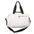 White Durable PU Leather Sports Gym Bag - Waterproof, Lightweight Travel Duffle Bag with Adjustable Strap