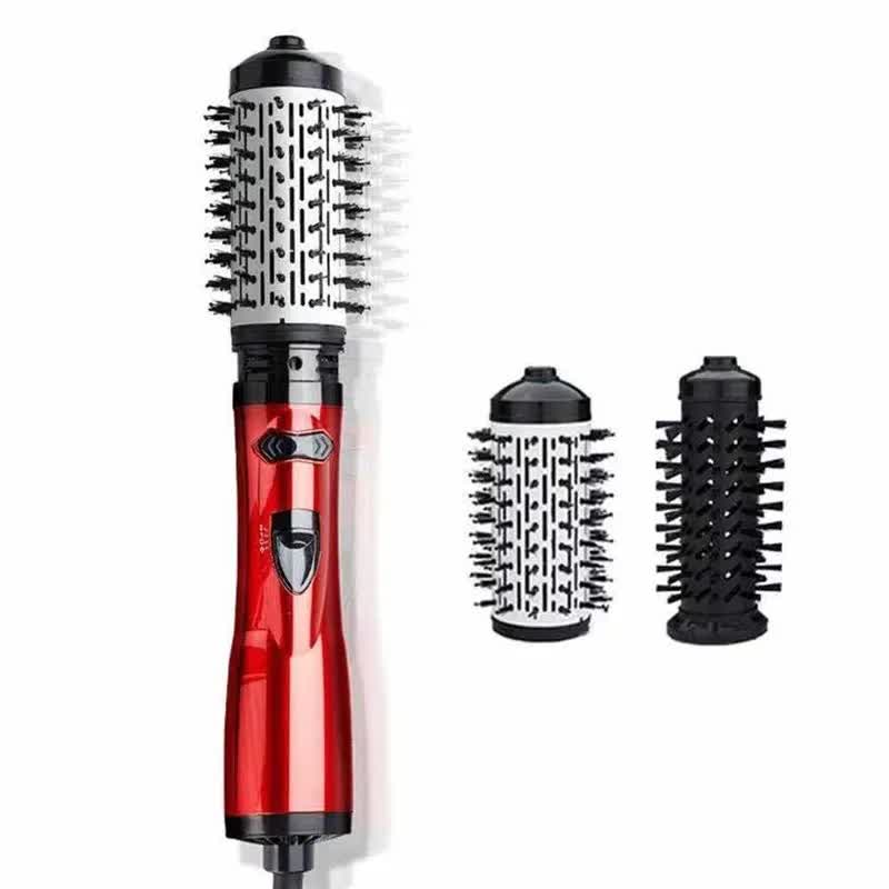 Red Automatic Large Wave Curling Iron | 2-in-1 Volumizing Hot Air Brush &amp; Styling Comb