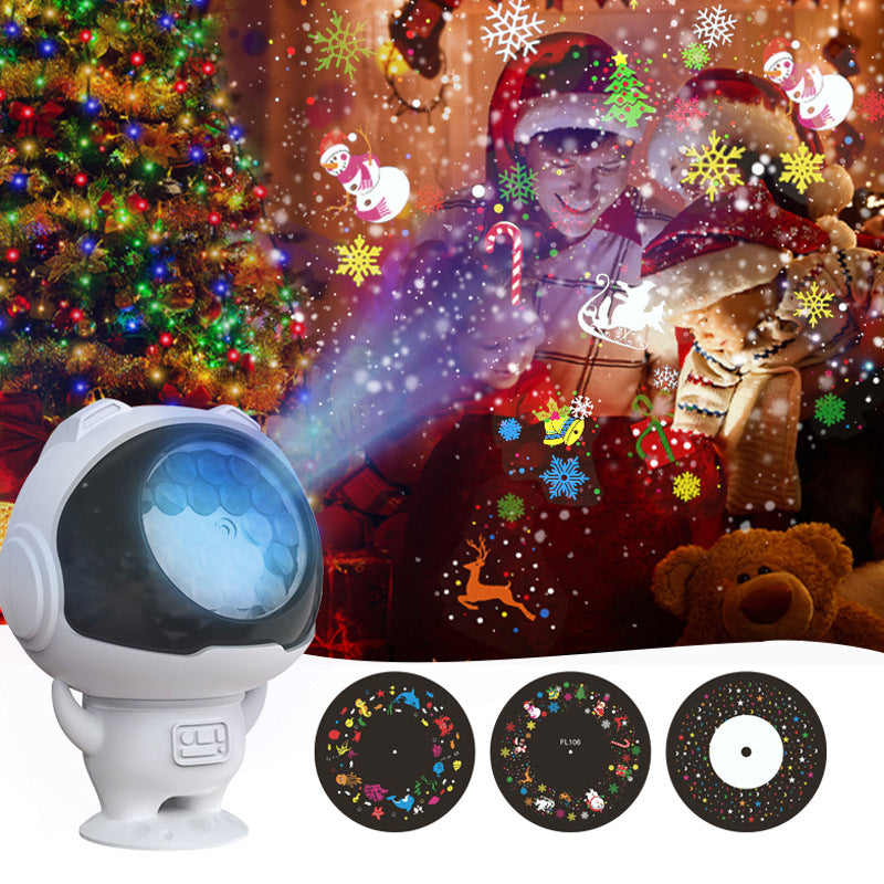 LED Snowflake Projector Light - 7-Color Rotating Christmas & Holiday Decoration Laser Stage Light, 16 Patterns for Festive Decor