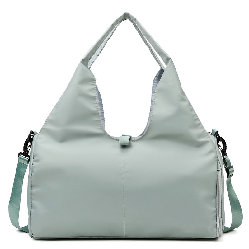 Light Green Oxford Fabric Women's Shoulder Bag, Large Capacity Yoga &amp; Gym Bag with Separate Shoe Compartment - Stylish &amp; Functional Sport Bag