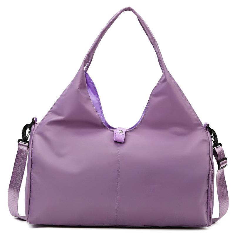 Purple Oxford Fabric Women&#39;s Shoulder Bag, Large Capacity Yoga &amp; Gym Bag with Separate Shoe Compartment - Stylish &amp; Functional Sport Bag