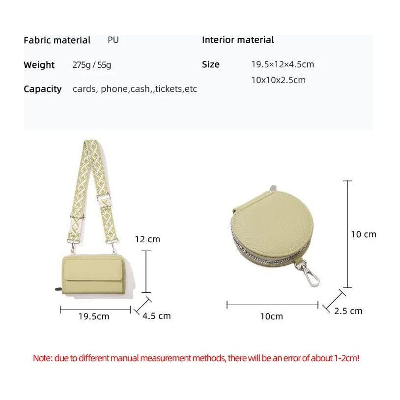 Light Green 2-piece combination new mobile phone shoulder bag niche design one-shoulder messenger bag mobile phone bag multi-function wide shoulder strap mother-and-child bag