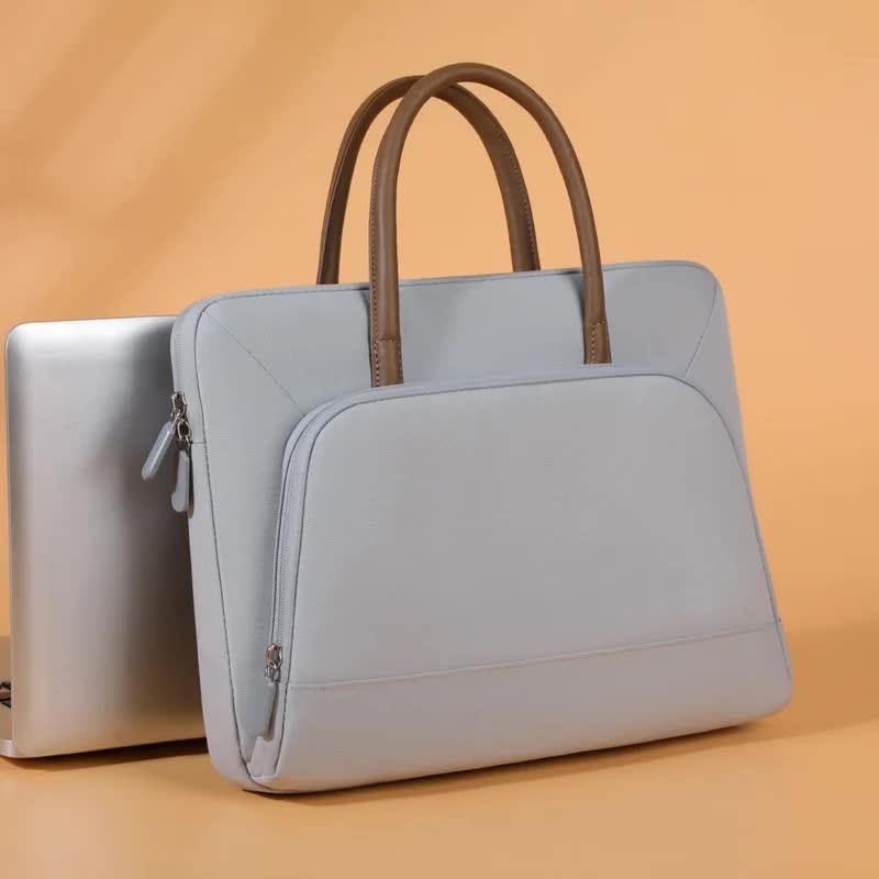 Grey Simple &amp; Stylish Laptop Bag – Elegant Notebook Carrier for Students, Professionals, and Gift Purposes