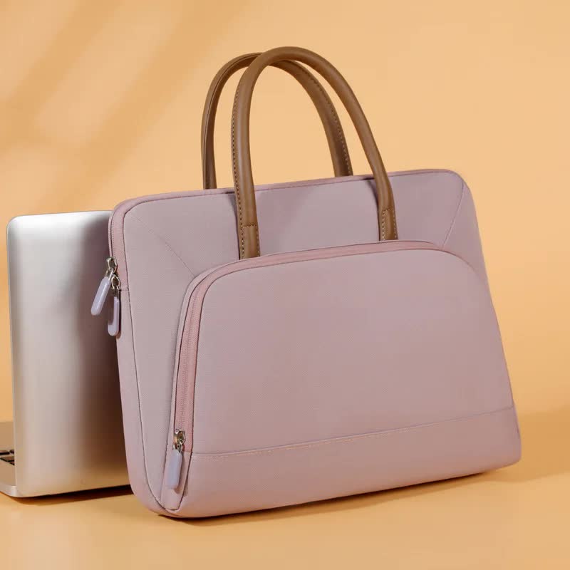 Pink Simple &amp; Stylish Laptop Bag - Elegant Notebook Carrier for Students, Professionals, and Gift Purposes