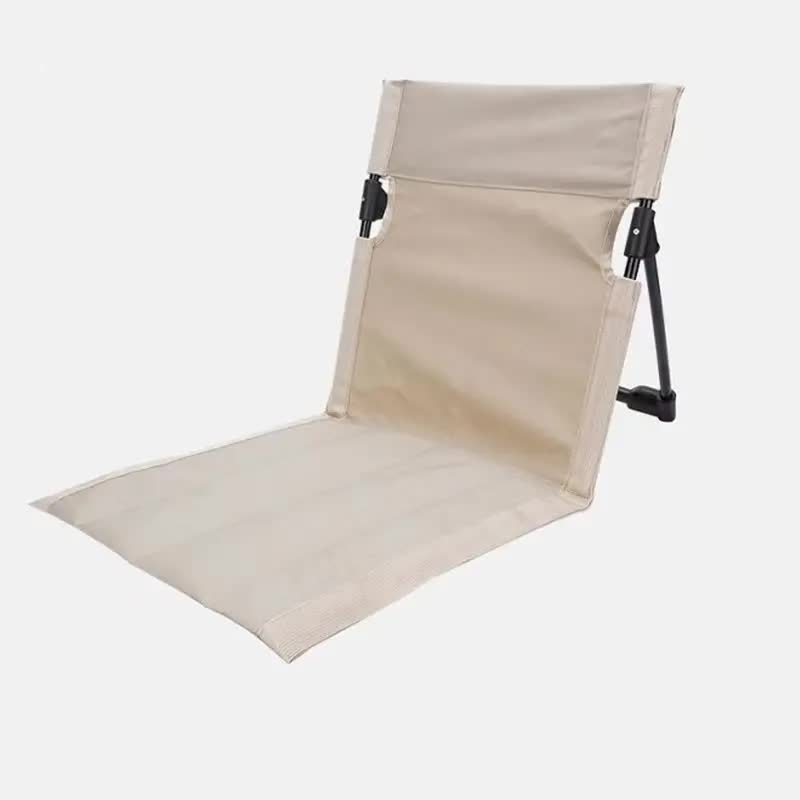 White Outdoor Folding Lawn Chair with Backrest - Lightweight, Portable Camping Chair, Beach &amp; Park Recliner, Easy-to-Carry for Relaxing Outdoors