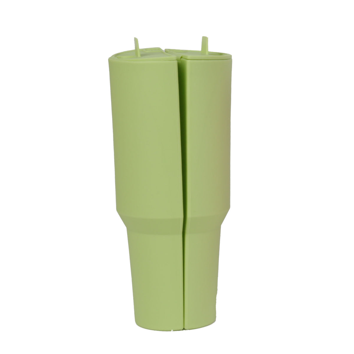 Green 40oz Silicone Dual-Chamber Cup Separator – Food-Grade Drink Divider, Cold Drink Mug with Separate Compartments, BPA-Free Silicone Liner for Beverages, Juice, Coffee, and Tea