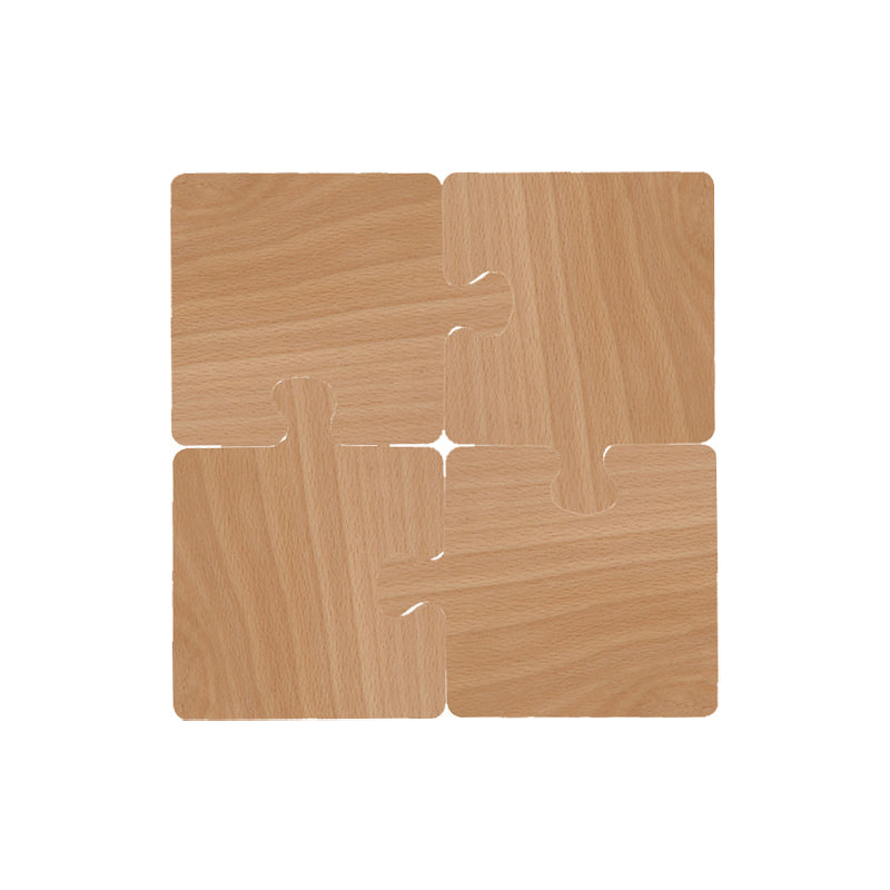 Light Yellow Natural Black Walnut Wooden Coasters, Heat-Resistant Tea Cup Pads, Puzzle-Shaped Drink Mats, Eco-Friendly Tea Accessories Set
