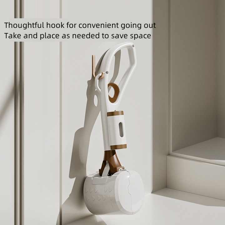 Beige Portable Dog Poop Scooper with Large 9.5cm Opening, Ergonomic Handle, Lightweight 320g Pet Waste Picker for Outdoor Walks