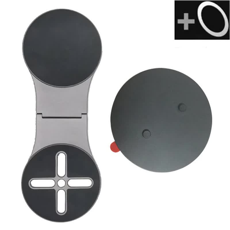 Grey Magnetic Foldable Phone Stand - Universal Aluminum Alloy Desktop &amp; Tesla Car Mount, Compact and Lightweight Design