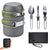 Green And Grey Compact Outdoor Camping Cookware Set with 410 Stainless Steel Utensils
