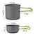 Green And Grey Compact Outdoor Camping Cookware Set with 410 Stainless Steel Utensils