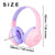 Pink Wireless Bluetooth Headphones with Hi-Fi Bass, Foldable Design, and Card Slot