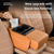 GT-6 Embroidery Coffee ,Multifunctional Car Armrest Storage Box Cushion - Universal Fit with Cup Holder and Tissue Dispenser