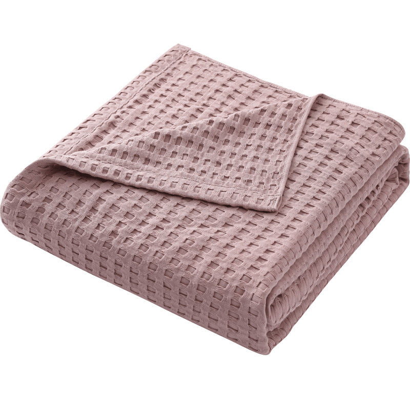 Cotton Waffle Blanket - Air Conditioning Blanket/Throw/Summer Quilt, 200*230cm,Bean Paste Color
