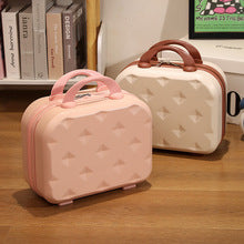 Beige 14-inch Mini Handheld Luggage Case - Stylish Makeup and Storage Box with ABS Shell
