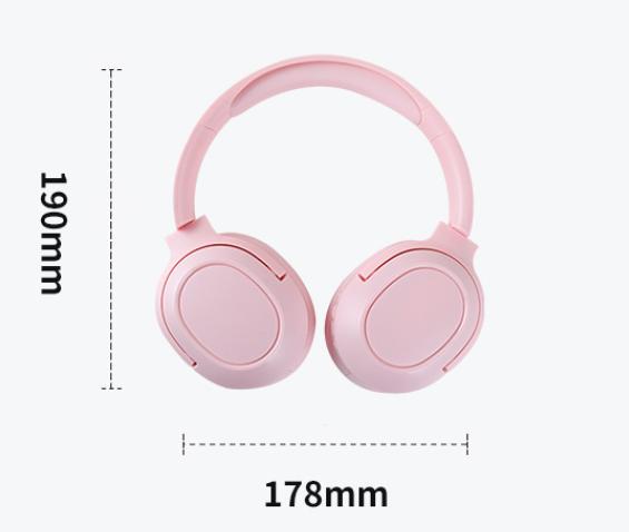 Pink Wireless Over-Ear Headphones - Bluetooth 5.0, Long Battery Life