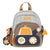 Grey-brown Kids' Cartoon Backpack - Adorable Excavator Design with Spacious Compartments
