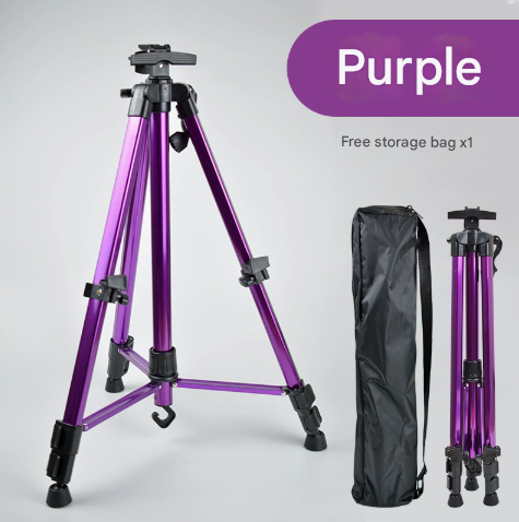 Purple Portable Folding Artist Tripod Easel - Adjustable Stand for Sketching &amp; Painting (Collapses to 54cm)