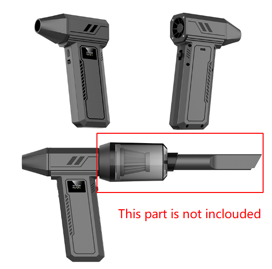 Black 130,000 Turn Compact Handheld Air Blower and Vacuum Cleaner with Dual Functionality (product without the vac attachments)