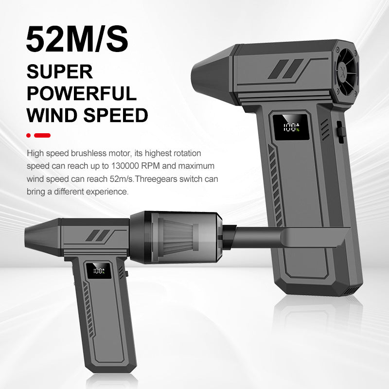 Black 130,000 Turn Compact Handheld Air Blower and Vacuum Cleaner with Dual Functionality (product without the vac attachments)