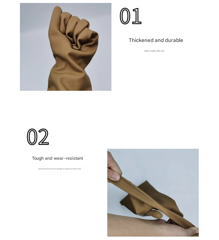 Pink Set of 3 Pairs of Durable Rubber Gloves - Waterproof, Comfortable, Ideal for Household and Cleaning Tasks