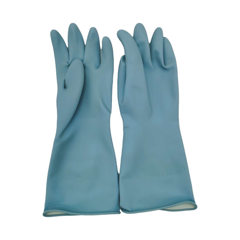 Blue Set of 3 Pairs of Durable Rubber Gloves - Waterproof, Comfortable, Ideal for Household and Cleaning Tasks