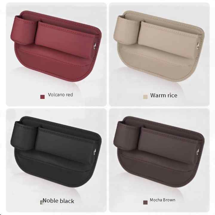 2 PCS Beige-right Car Seat Gap Storage Box - Practical Car Organizer, Gap Filler for Easy Access and Extra Storage