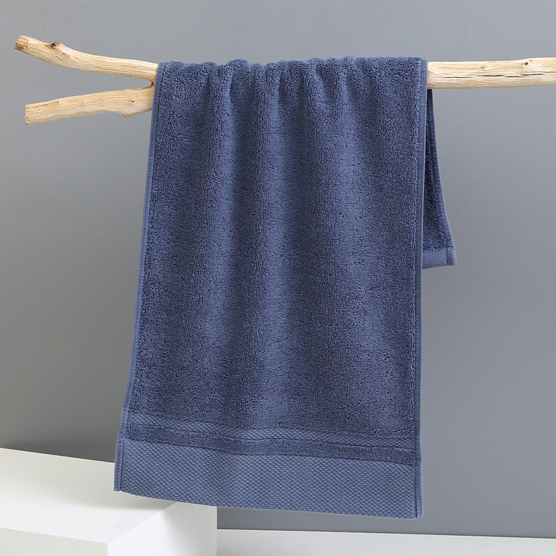 Blue Luxury 100% Cotton Face Towel Set - 3-Piece Thick & Absorbent Towels