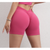 S Pink Women's V-Back Scrunch Butt Yoga Shorts - High-Waisted Seamless Workout Shorts