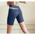 XL Blue Color-Block High-Waist Yoga Shorts - Seamless Scrunch Butt Anti-Chafing Workout Shorts