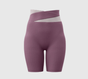 S Purple Color-Block High-Waist Yoga Shorts - Seamless Scrunch Butt Anti-Chafing Workout Shorts