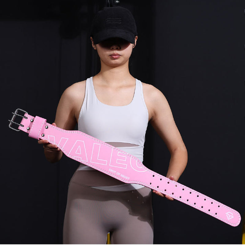 Size L Pink Professional Weightlifting Belt with Sponge Padding for Deep Squat and Deadlift - Men and Women Fitness Support