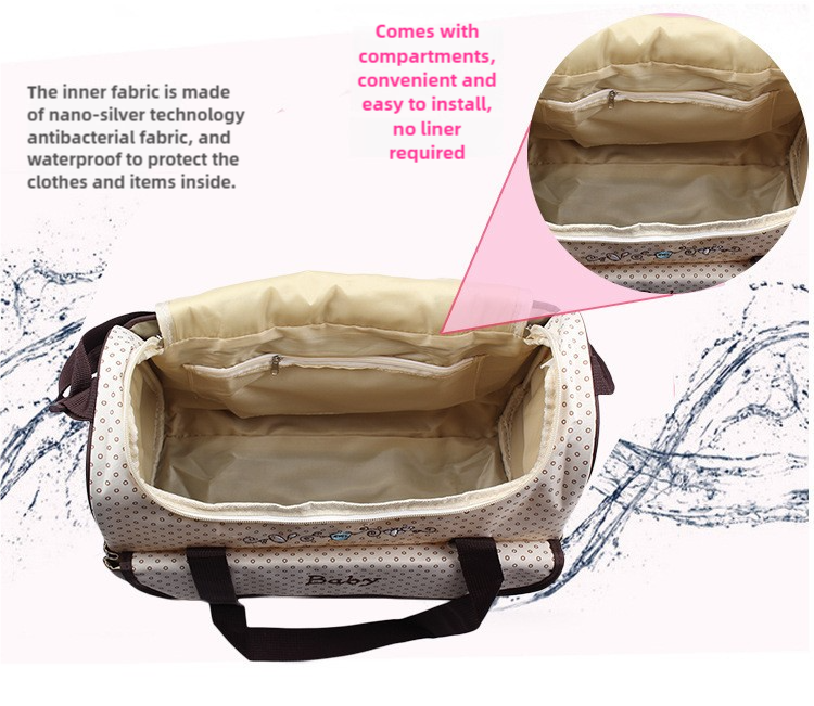 Dark Blue 5-Piece Mommy Bag Set - Large Capacity Diaper Bags for Baby Travel, Tote and Shoulder Bags with Insulated Bottle Holder and Snack Bag