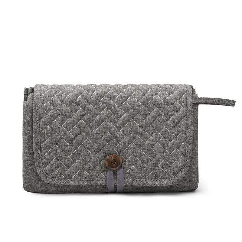 Grey Portable Baby Changing Mat - Waterproof, Foldable, Compact Diaper Pad for Travel &amp; Everyday Use