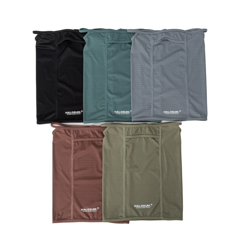 2 Pcs Army Green UV Protection Breathable Cycling Face Mask with Ear Hooks - Summer Ice Silk Neck Gaiter for Men and Women