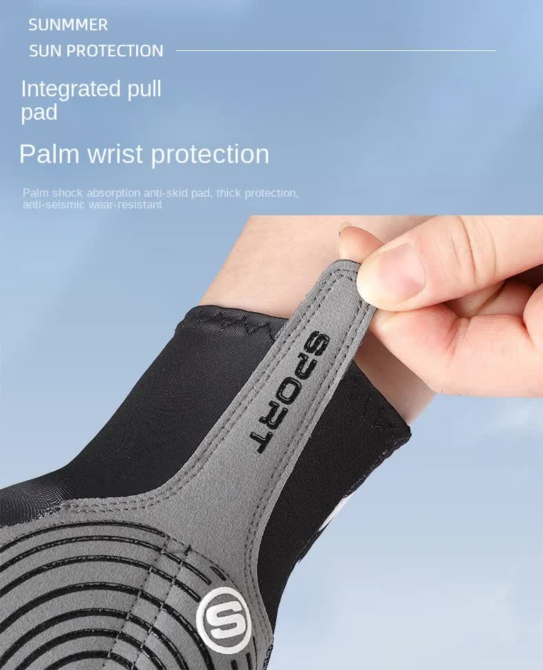 Size L Black Breathable Half-Finger Cycling Gloves - Anti-Slip, Shockproof, and Durable for Men & Women