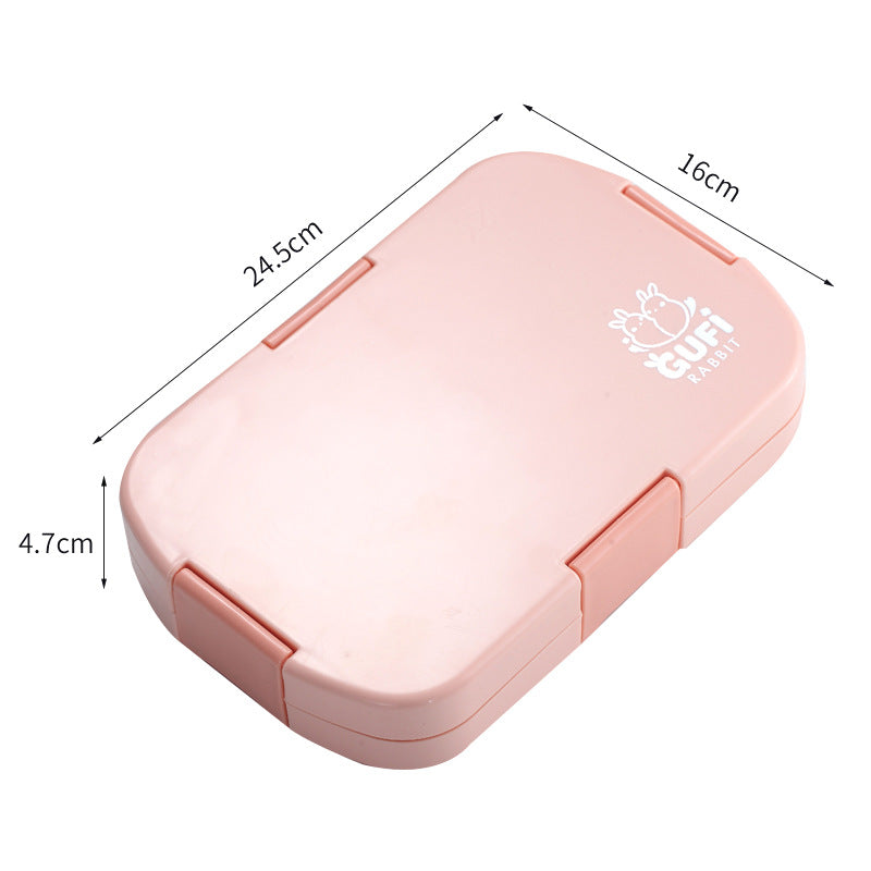 Pink Kids&#39; Lunch Box with Compartments - BPA-Free Microwave Safe Bento Box for School Meals
