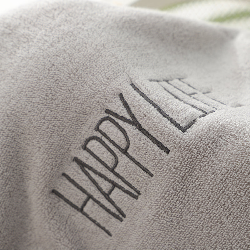 Light Gray Soft Cotton Bath Towel - 70x140cm, Quick Dry, Super Absorbent