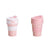 2 Pcs Pink Collapsible Silicone Coffee Cup – Portable, Food-Grade, Microwave & Freezer Safe Travel Mug(Combination pack of the same color)