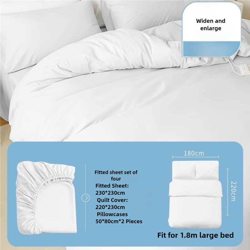 4 Packaging White Disposable Travel Bedding Set - Waterproof &amp; Clean, Soft Non-Woven Fabric, 4 Pieces Set for Twin Beds