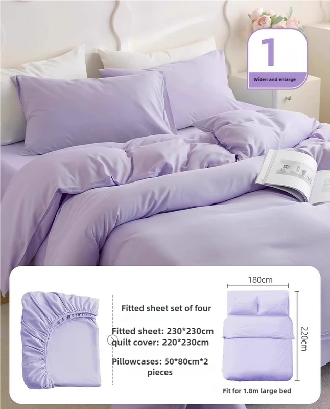 4 Packaging Purple Disposable Travel Bedding Set - Waterproof &amp; Clean, Soft Non-Woven Fabric, 4 Pieces Set for Twin Beds