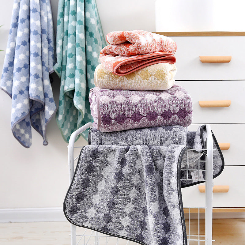 Blue Premium Coral Fleece Towel Set – 1 Bath Towel (88x170cm) + 3 Hand Towels (35x35cm) – Soft, Absorbent, and Quick-Drying