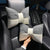 1 Pair (Headrest + Pillow) White Cute Bowtie Car Headrest Pillow and Waist Cushion Set, Stylish Houndstooth Design, Soft Neck and Back Support for Car Interior