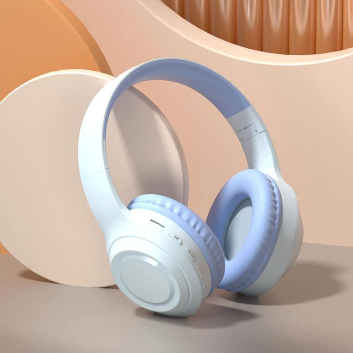Blue Wireless Headphones - 400mAh, 16H Playtime, SD Card &amp; Aux Support