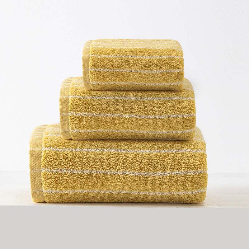 Yellow Soft and Absorbent Cotton Towel Set | 3-Piece Luxury Bath Towels - Ideal for Adults, Face &amp; Bath Towels