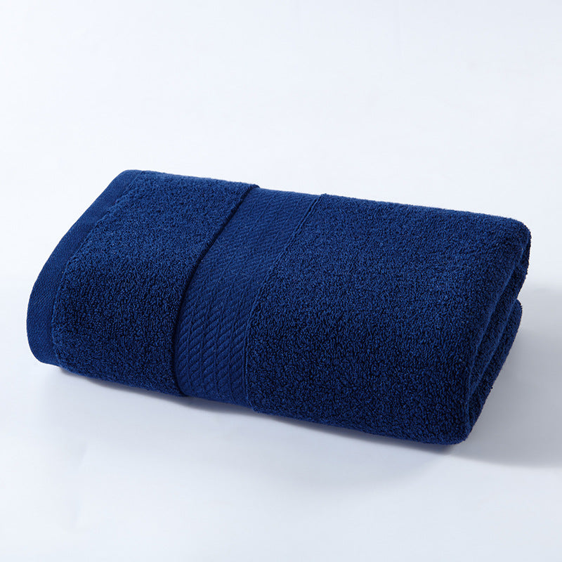 Dark Blue Premium Thick Cotton Bath Towel for Adults - Soft and Absorbent Bathroom Towel