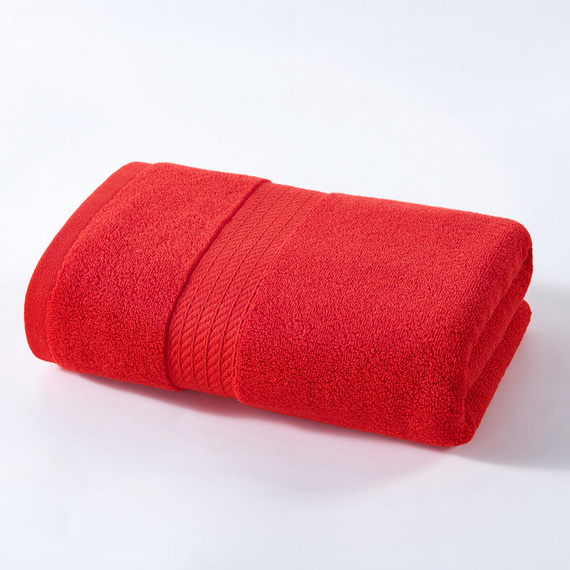 Red Premium Thick Cotton Bath Towel for Adults - Soft and Absorbent Bathroom Towel