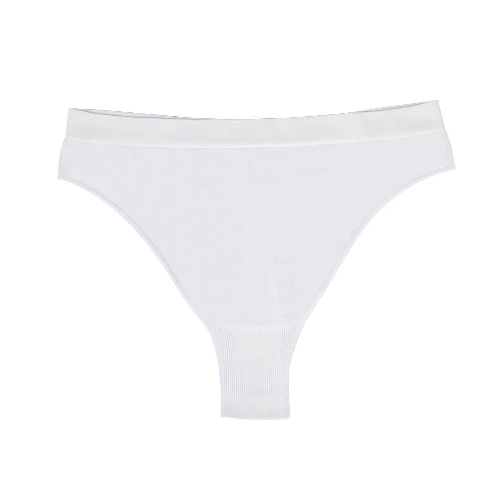 Size S White Comfortable  High-Waisted Thong Underwear – 3-Pack for Everyday Comfort