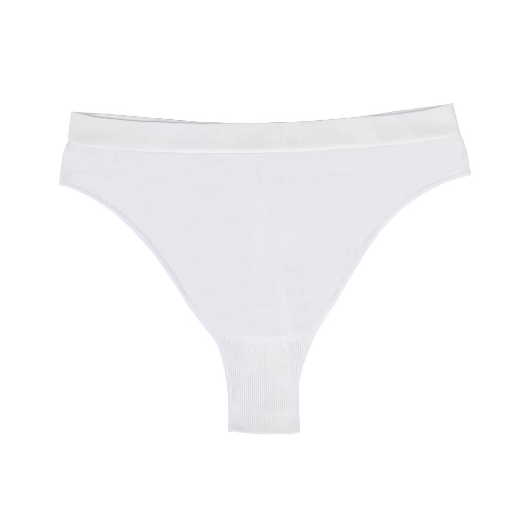 Size M White Comfortable  High-Waisted Thong Underwear - 3-Pack for Everyday Comfort